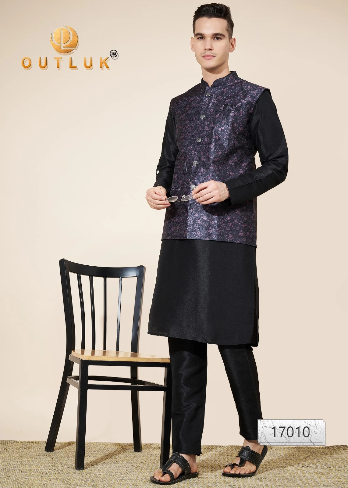 Outluk Wedding Collection Vol 17 Pure Silk Wholesale Modi Jacket Kurta Pajama Catalog — Singles, MPA wholesale from Surat — view 2
